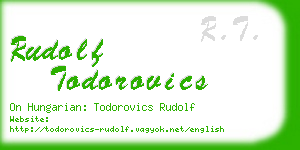 rudolf todorovics business card